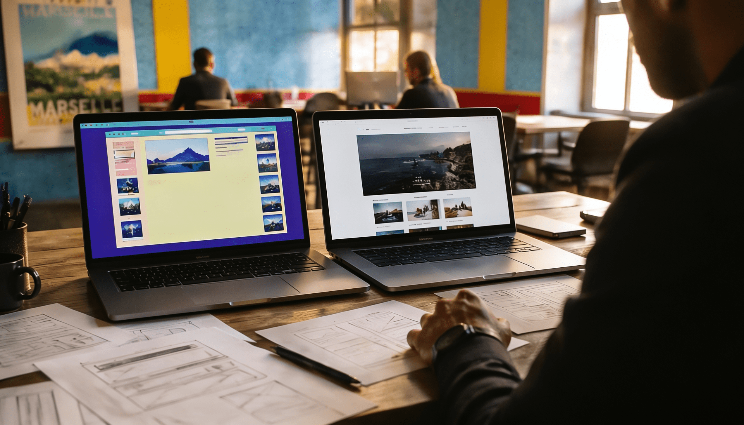 Refonte de site internet : comparaison entre un site daté et une version modernisée.